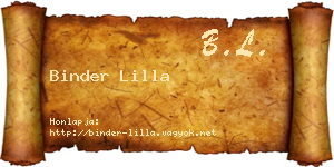 Binder Lilla névjegykártya